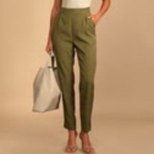 Like Clockwork Olive Green Trouser Pants Lulus